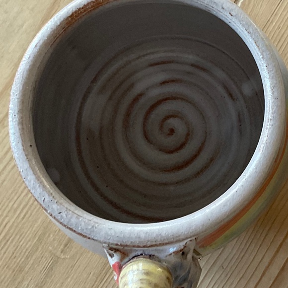 Mudworks Elwood the Rainbow Unicorn Mugs (2) Hand Thrown Pottery Footed USA Made - Picture 8 of 12